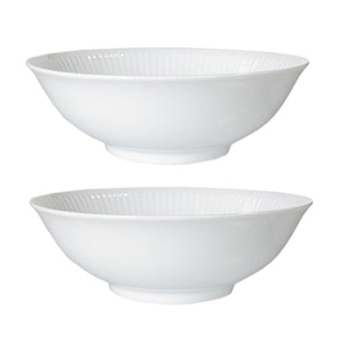 Royal Copenhagen Schale 2er Set White Fluted Porzellan Weiß, Fassungsvermögen: 35cl, 1017378 im Sale
